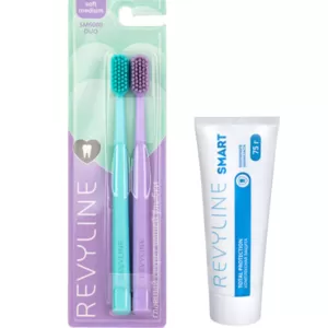 Зубные щетки Revyline SM6000 DUO,  мятная и фиолетовая + Smart-паста